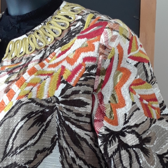 Chicos Multicolored Embroidered Jacket - Picture 5 of 14